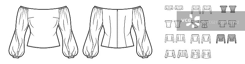 露肩上衣图片素材