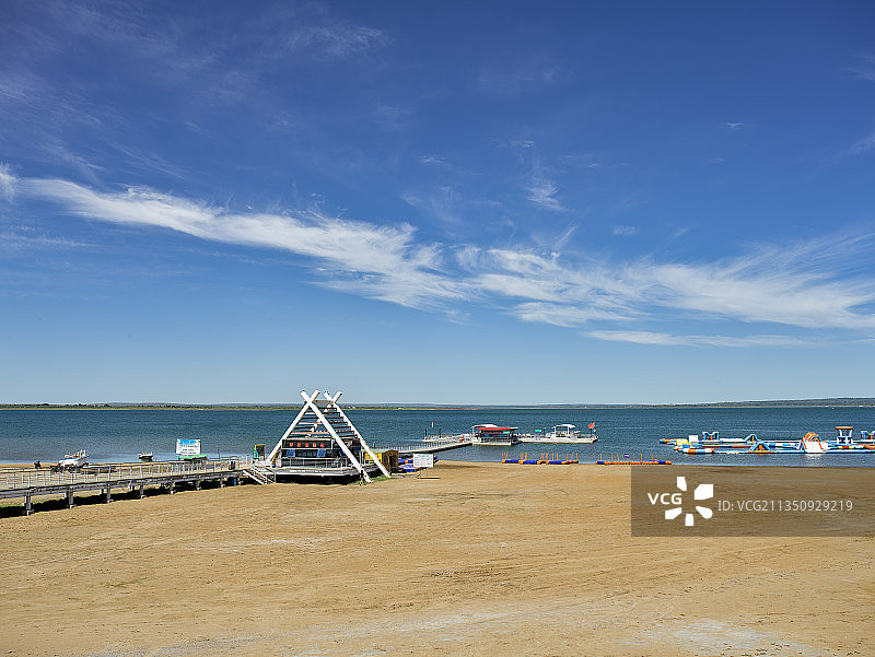 陕西省榆林市神木市红碱淖图片素材