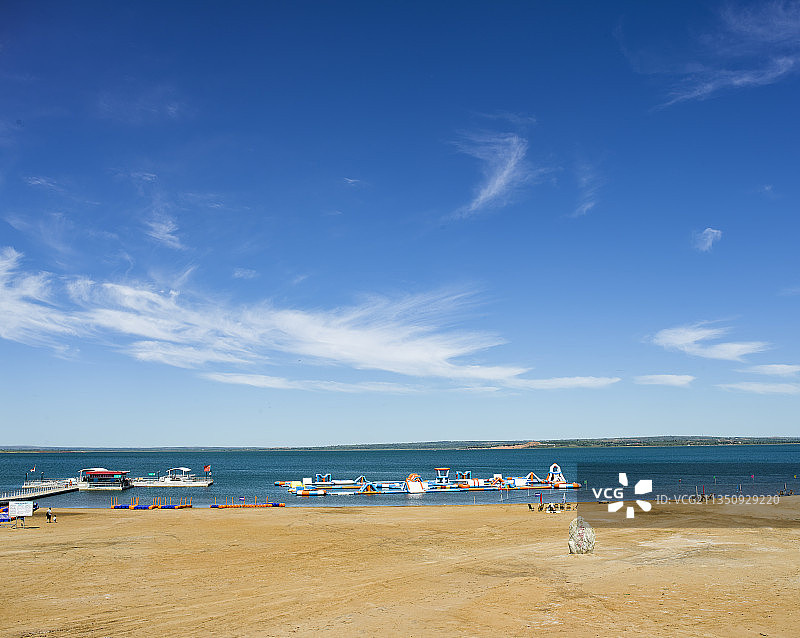 陕西省榆林市神木市红碱淖图片素材