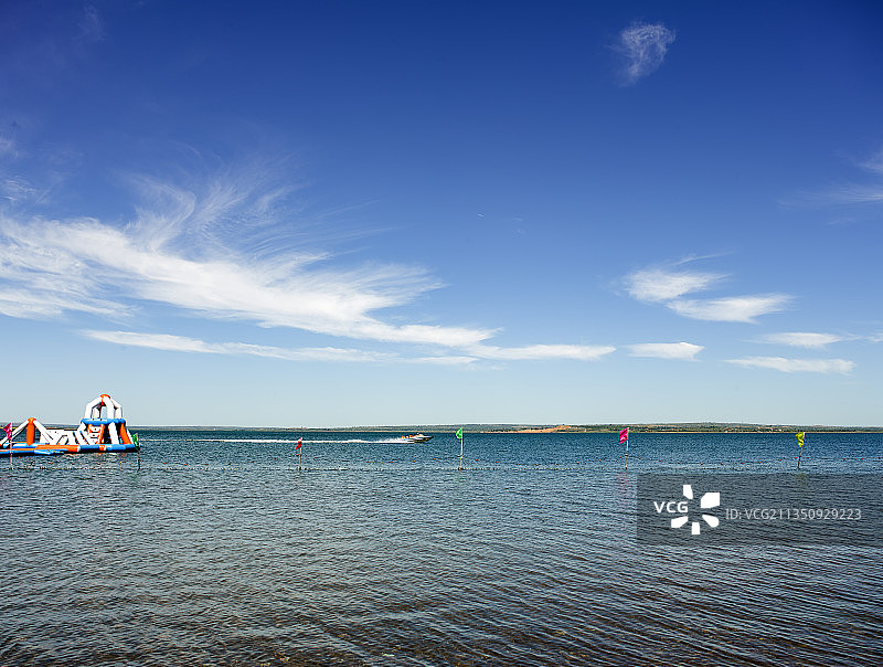 陕西省榆林市神木市红碱淖图片素材
