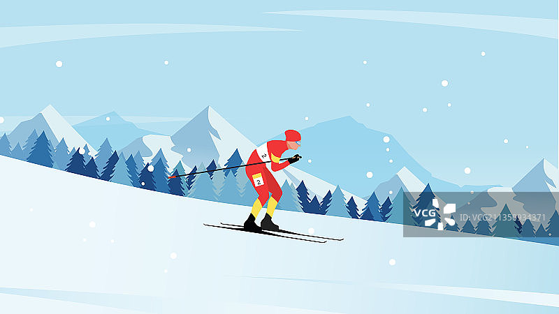 滑雪下坡图片素材