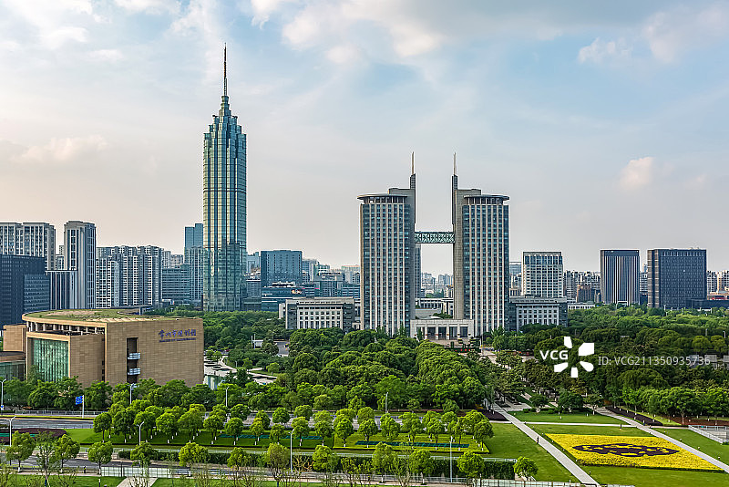 中国江苏省常州市文化广场城市建筑风光图片素材
