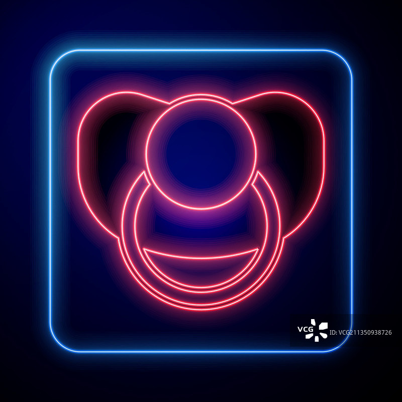 发光霓虹婴儿奶嘴图标图片素材