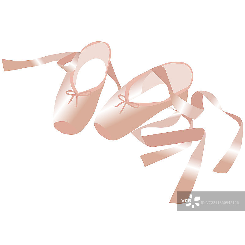 带缎带的芭蕾舞足尖鞋图片图片素材
