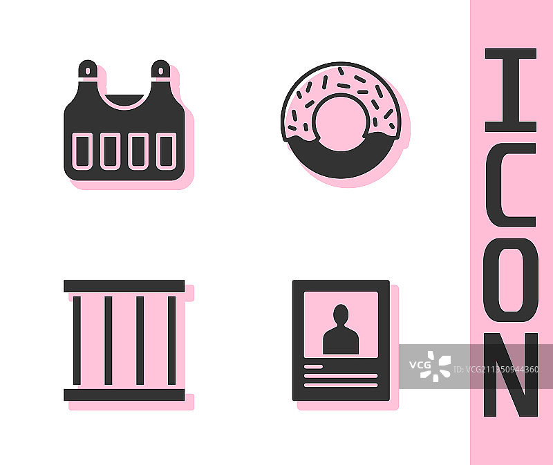 通缉海报、防弹背心、监狱窗户图片素材