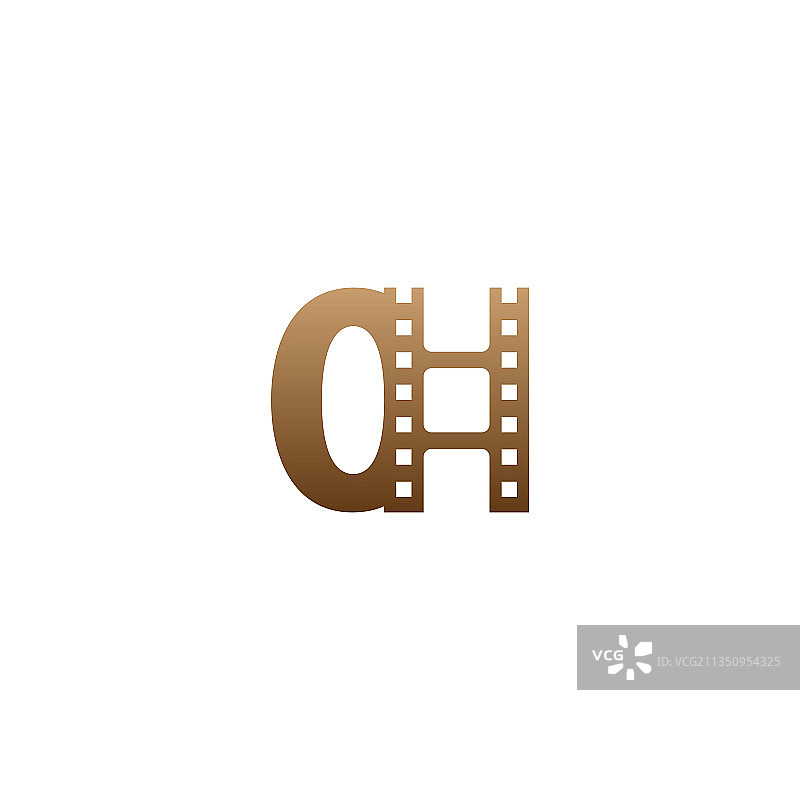 数字0与电影胶片图标标志设计图片素材