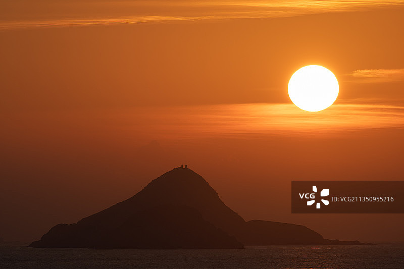 虎头屿海面日出图片素材