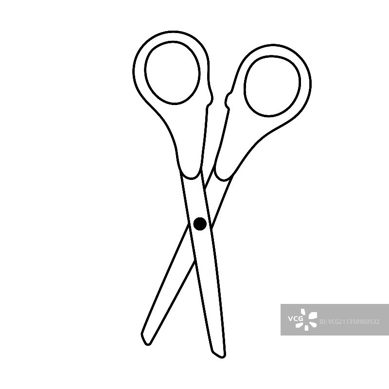 涂鸦风格剪刀图标图片素材