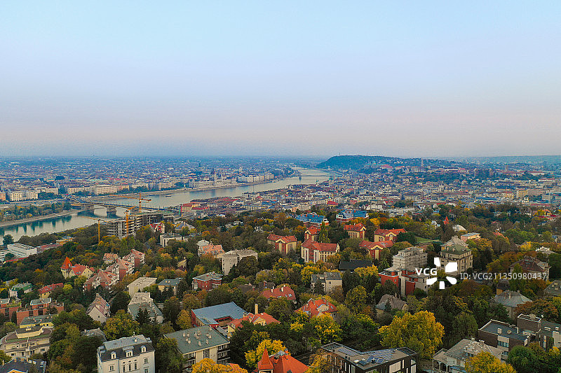 匈牙利布达佩斯城镇景观高角度视图图片素材