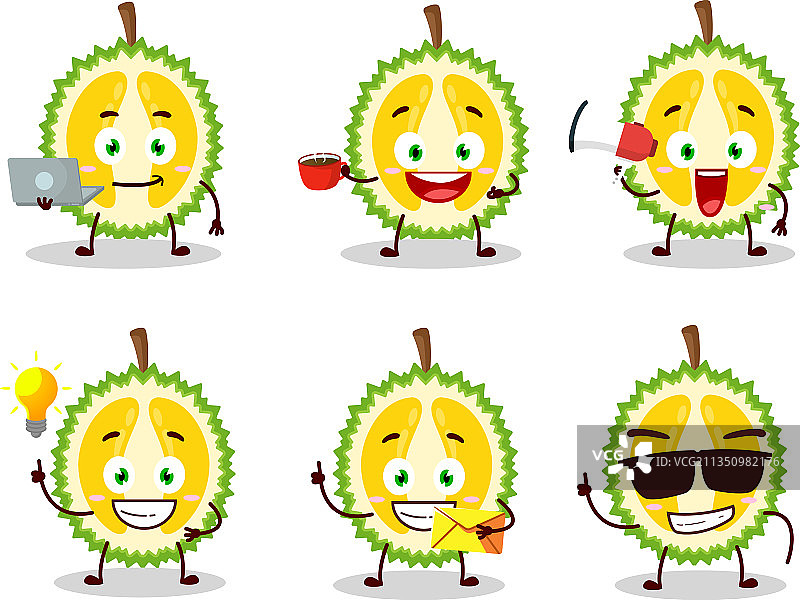 卡通榴莲切片图片素材