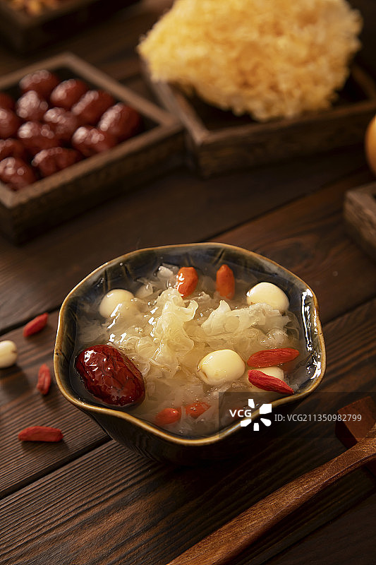 丰富的,银耳莲子羹,材料,中国食品图片素材