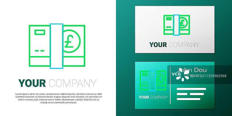 白色背景上的英镑货币线条图标图片素材