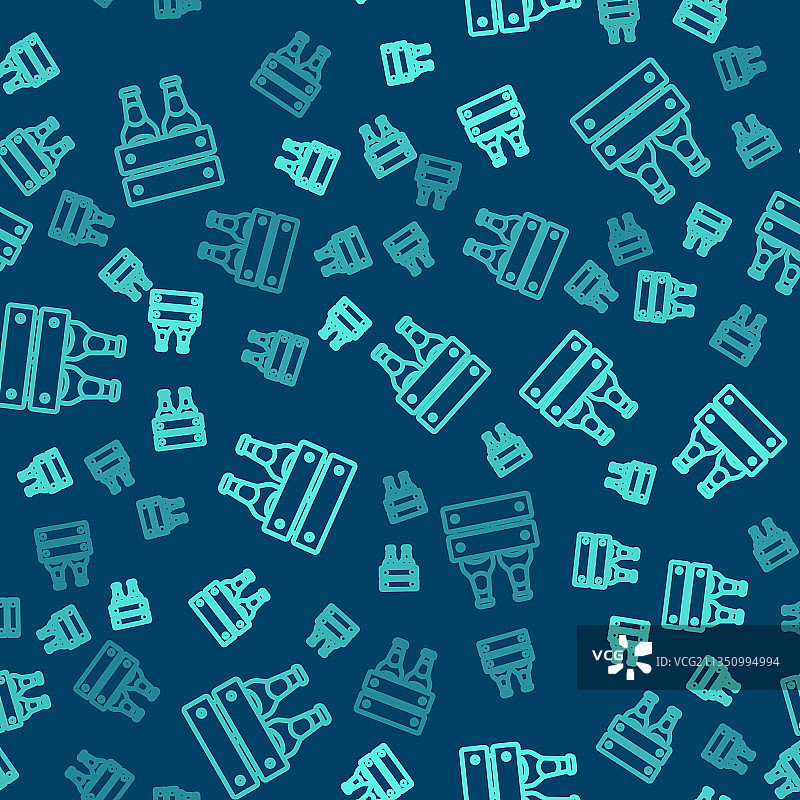 绿色线条啤酒瓶图标图片素材