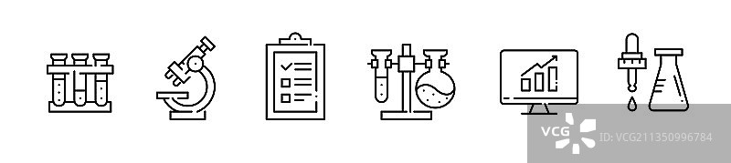 生物化学实验室研究图标集图片素材