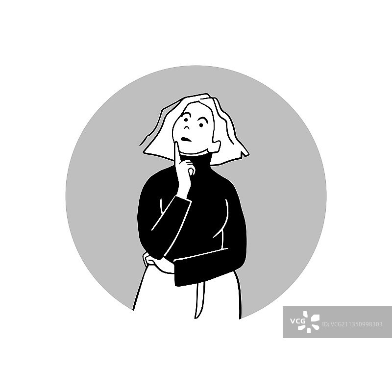 沉思的年轻女子肖像图片素材