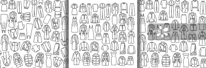 手绘涂鸦女士服装图案合集图片素材