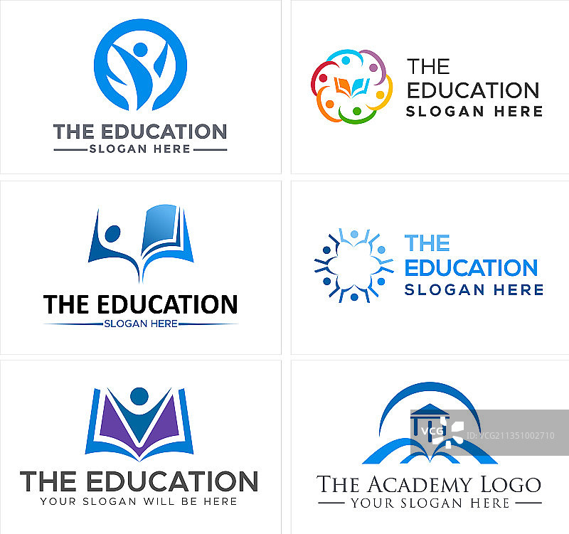 教育人物书籍图书馆学院标志设计图片素材