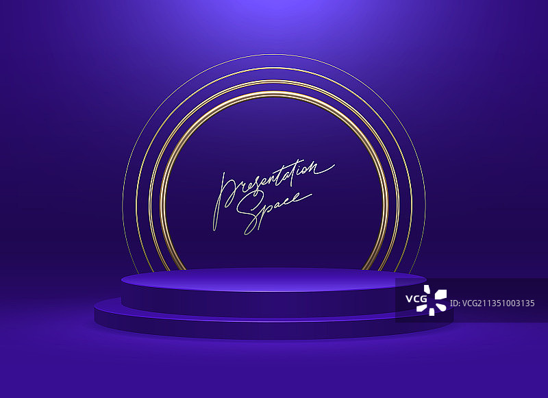 用于高级产品展示的蓝色领奖台图片素材
