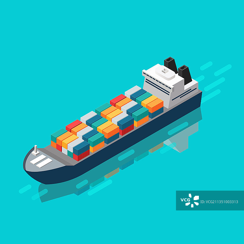 2.5D集装箱货轮图片素材
