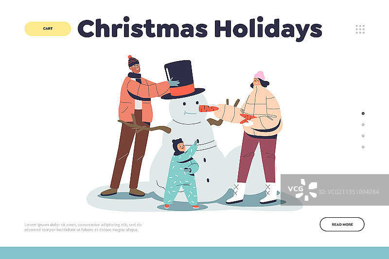 圣诞节假日着陆页概念设计图片素材