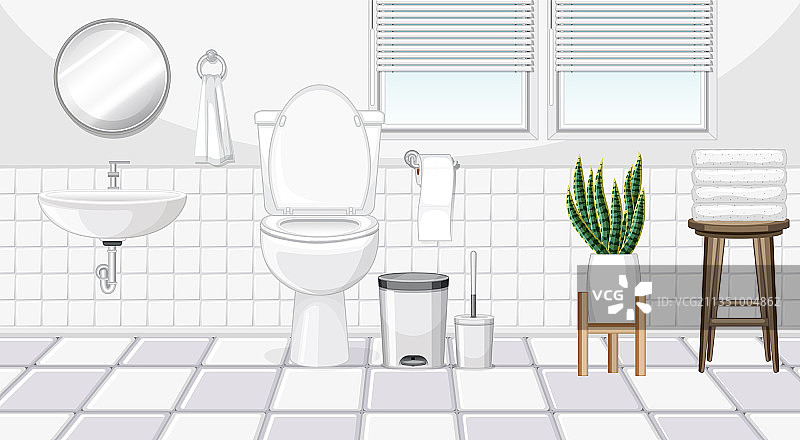 带有家具的浴室室内设计图片素材