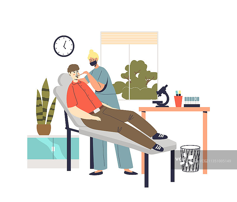 耳鼻喉科医生检查病人图片素材