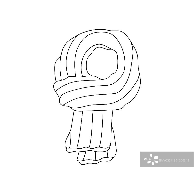 白色背景上的涂鸦冬季围巾设计图片素材
