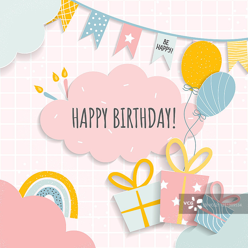 幼儿生日贺卡图片素材