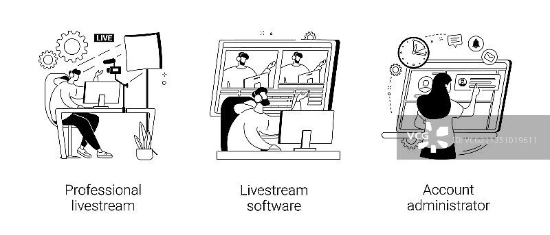 在线直播活动抽象概念图片素材