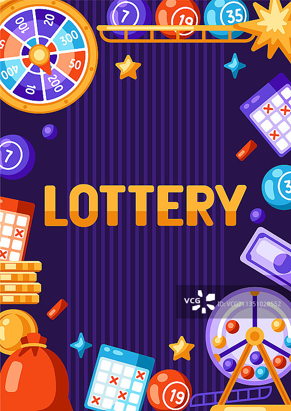 用于赌博的彩票和宾果游戏框架概念图片素材