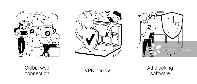 网络访问抽象概念图片素材