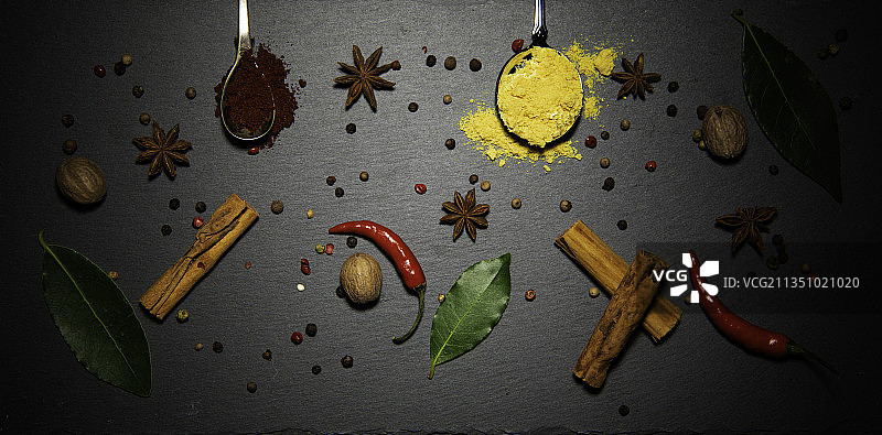 英国贝德福德的桌面香料俯视图图片素材