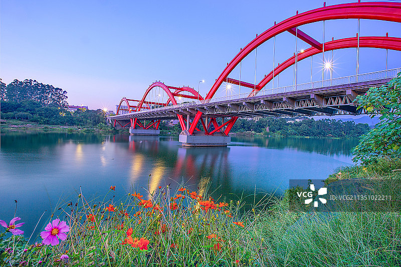 福建三明永安北大桥夜色图片素材