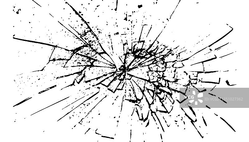 玻璃上的裂缝和弹孔图片素材