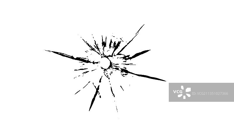 玻璃上的裂缝和弹孔图片素材