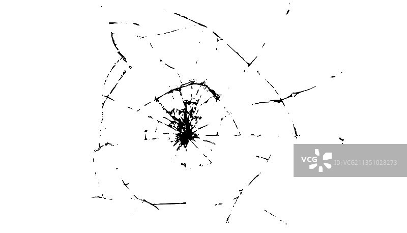 玻璃上的裂缝和弹孔图片素材