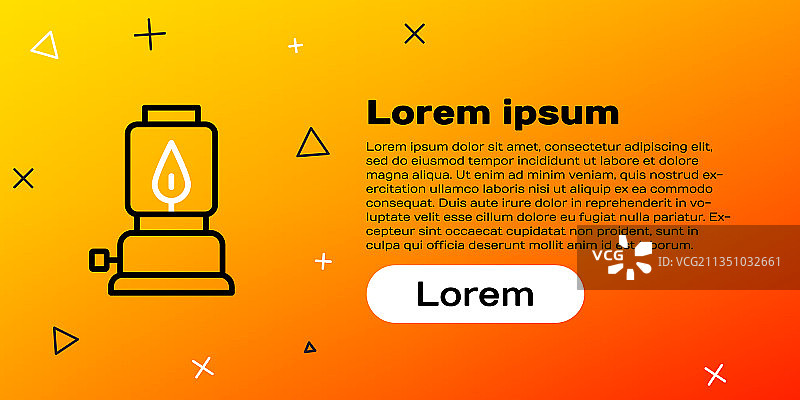 黄色背景上的隔离式露营灯笼图标图片素材