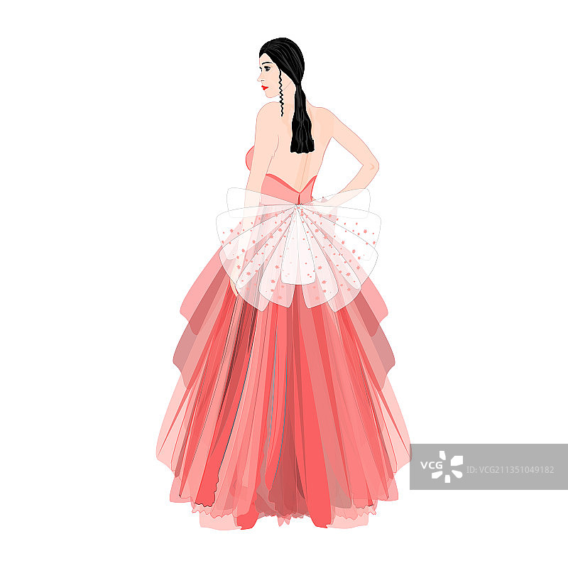 穿着漂亮裙子的美丽女人图片素材