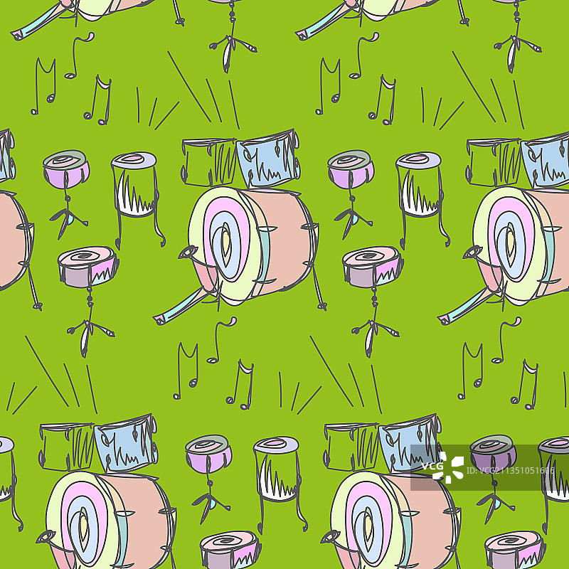 鼓的素描独立设计元素图片素材