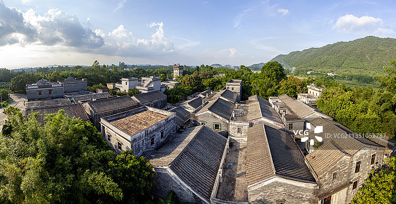开平碉楼与村落  马降龙村 俯瞰 世界遗产图片素材