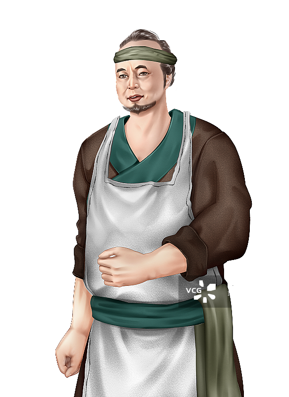 中国风古风男性屠夫插画图片素材