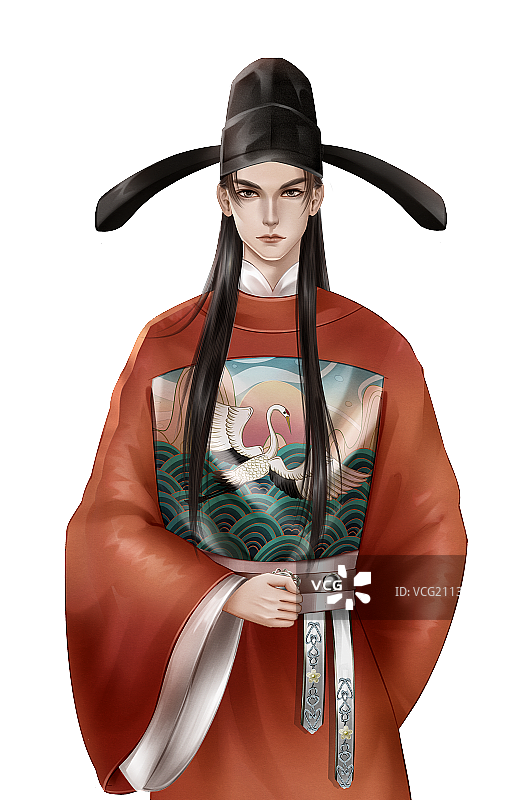中国风古风男性官员插画图片素材