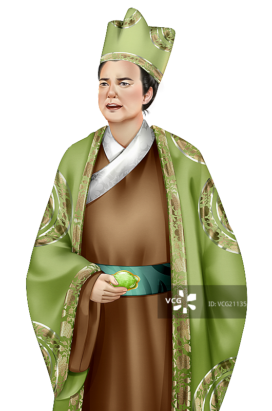 中国风古风男性财主插画图片素材