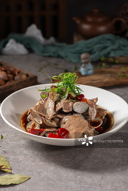 捞汁花蛤猪肝图片素材