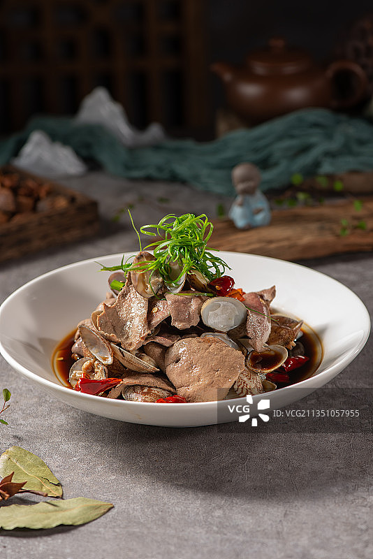 捞汁花蛤猪肝图片素材