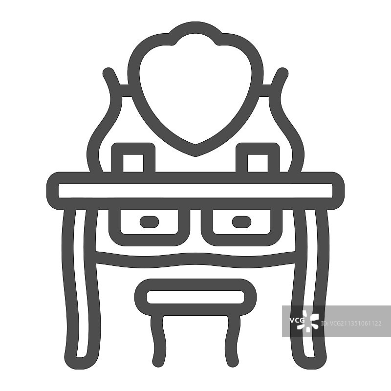 梳妆台和凳子线条图标图片素材