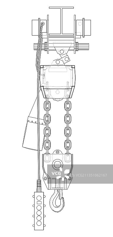 绞盘或起重机概念轮廓图片素材