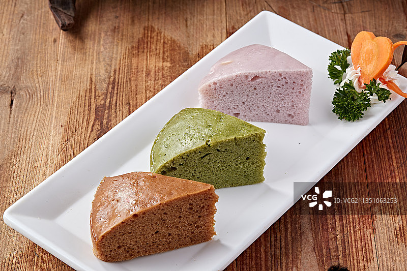 三色三味米糕图片素材