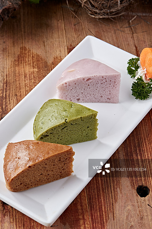 三色三味米糕图片素材