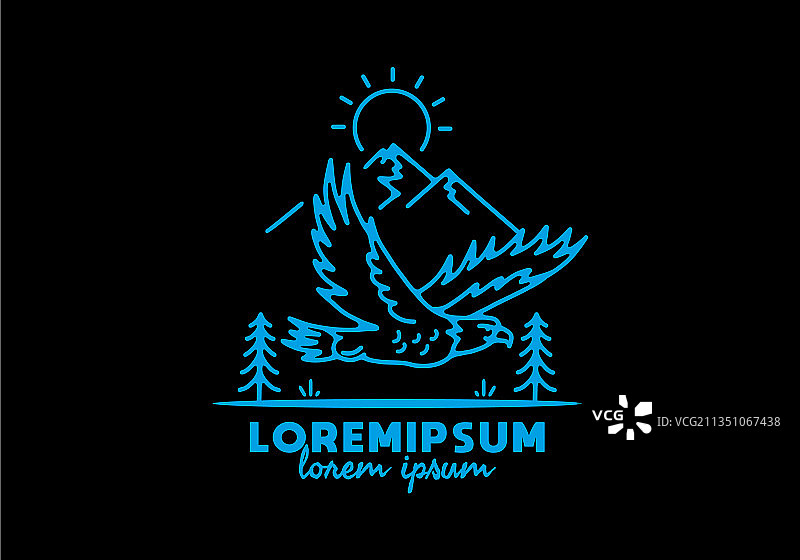 飞鹰的线性艺术图片素材